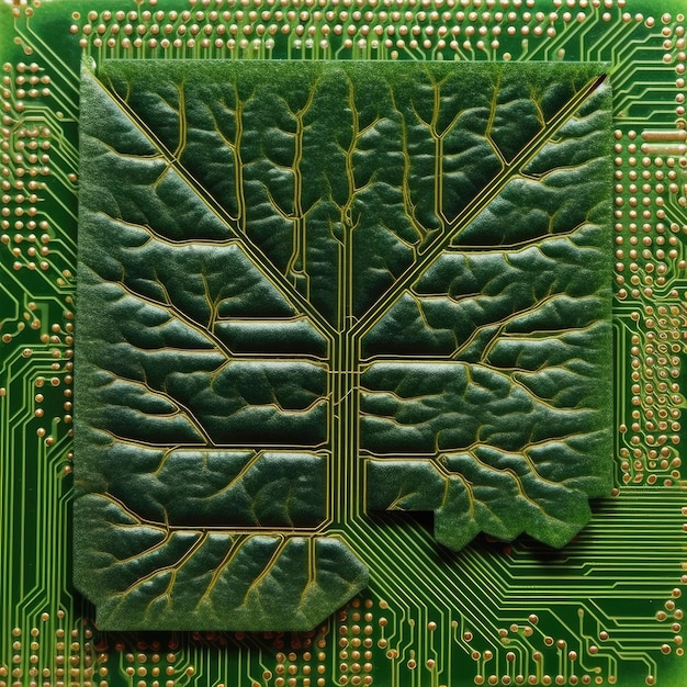 Foto união da tecnologia e da natureza