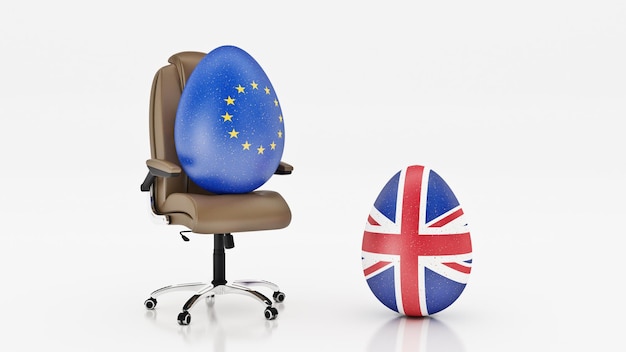 União Europeia e britânica. conceito brexit. renderização 3D