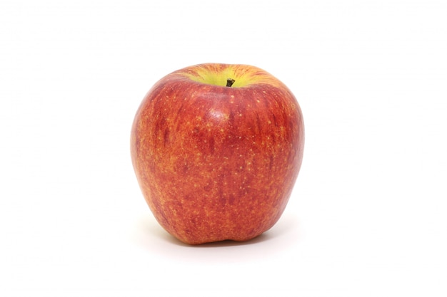 Foto Única maçã vermelha simples isolada. fruta saudável