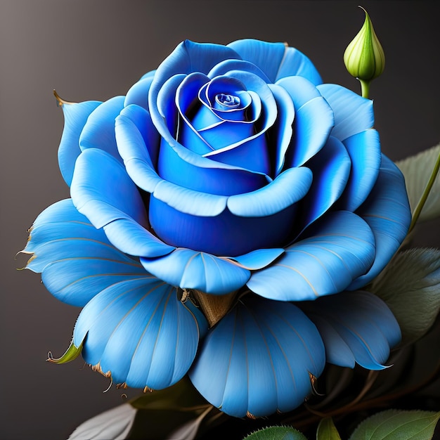 única rosa azul