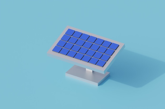 Único objeto isolado de tecnologia de painel solar. ilustração 3d render isométrica