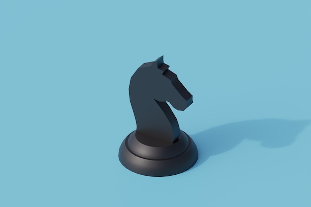 Ilustração de xadrez de cavalo em estilo 3d