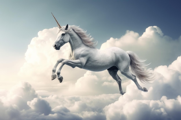 Unicord nubes volar animal Minimal fantasía Generar Ai
