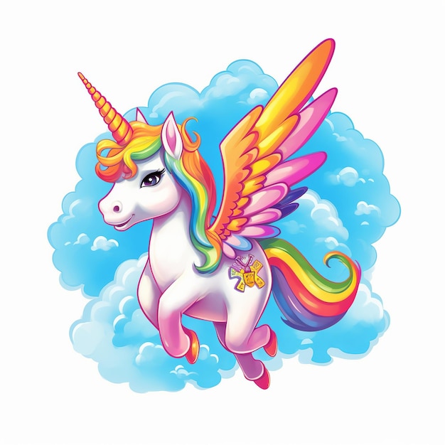 Unicornio aislado sobre un fondo blanco