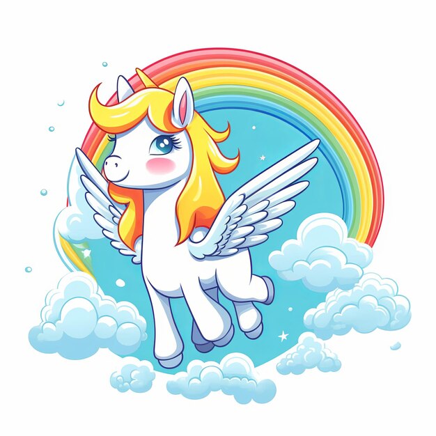 Foto unicornio aislado sobre un fondo blanco