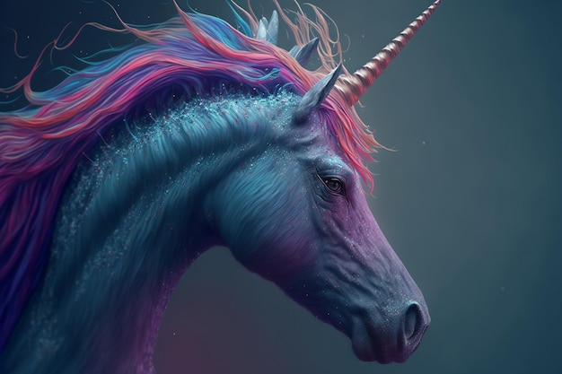 Unicornio caballo bosque surrealista