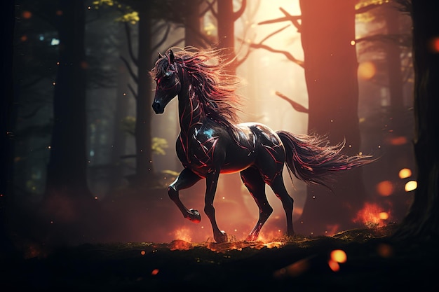 Unicornio una criatura mítica que simboliza la virtud un caballo con un cuerno arco iris cuento de hadas cola brillante melena pony blanco hermoso lindo mágico animal mito