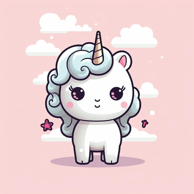 un unicornio de dibujos animados con un fondo rosa y las palabras unicornio