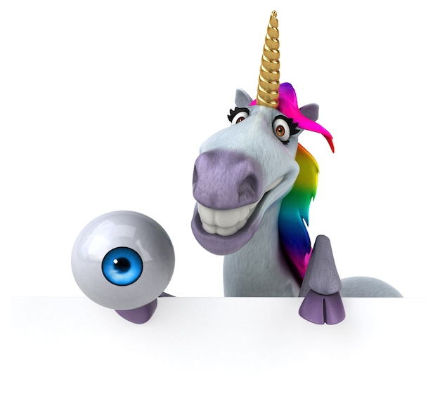 Unicornio divertido - Ilustración 3D