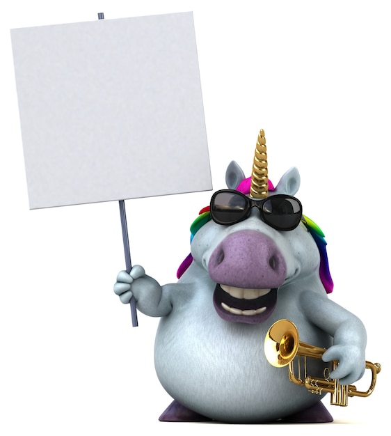 Foto unicornio divertido - ilustración 3d