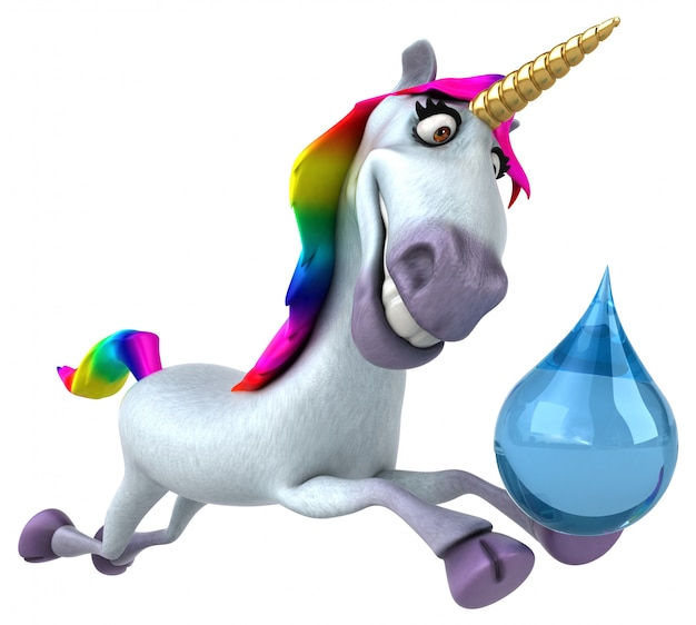 Unicornio divertido - Ilustración 3D