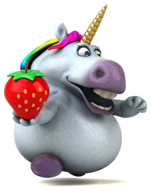 Unicornio divertido - Ilustración 3D