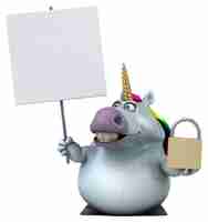 Foto unicornio divertido - ilustración 3d