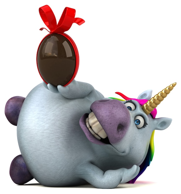 Unicornio divertido - Ilustración 3D