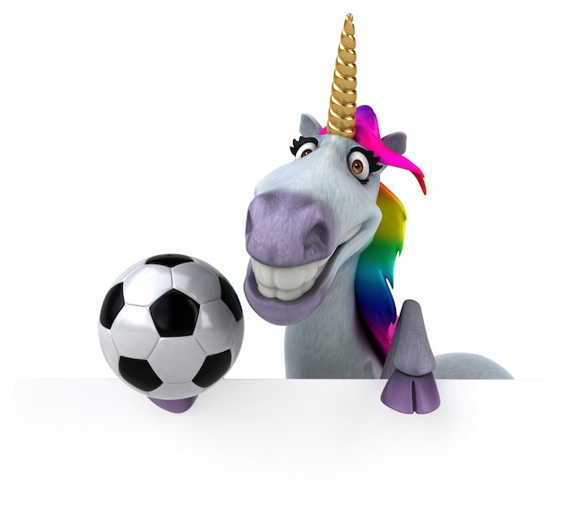 Unicornio divertido - Ilustración 3D