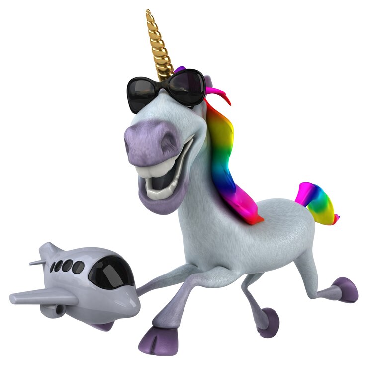 Foto unicornio divertido - ilustración 3d