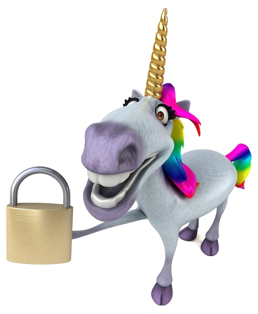 Unicornio divertido - Ilustración 3D