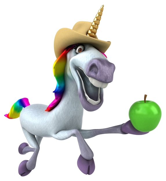 Unicornio divertido - Ilustración 3D