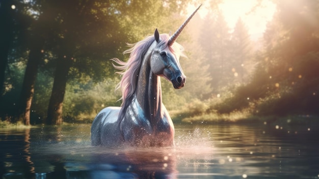 Unicornio en el fondo de pantalla de agua