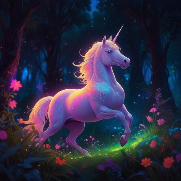 un unicornio con un fondo púrpura y las palabras unicornios en él