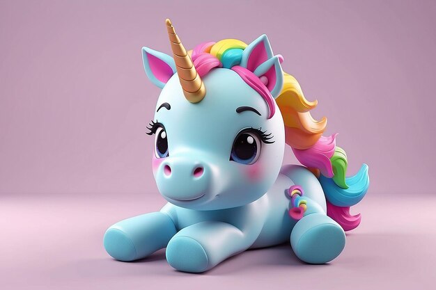 Foto unicornio lindo en 3d