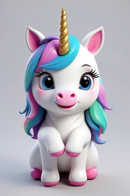 Unicornio lindo en 3D