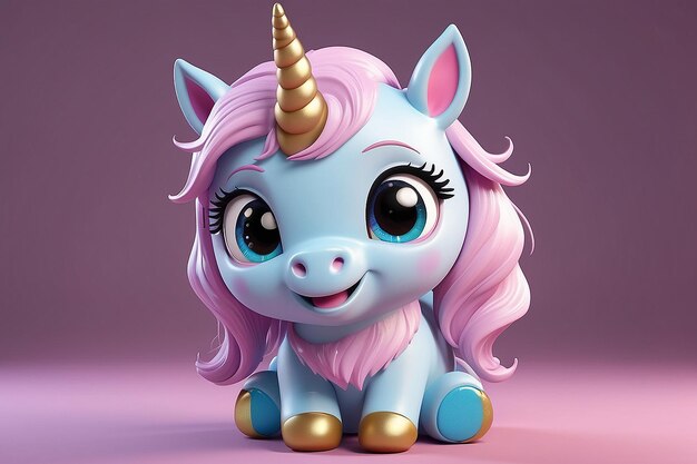 Unicornio lindo en 3D