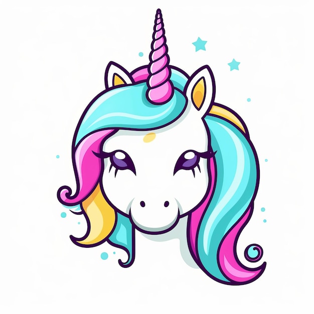 Unicornio mágico gratuito, vibrante, lindo, con todo el cuerpo, bebé unicornio, IA generativa.