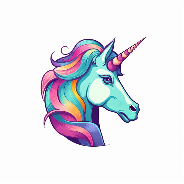 Unicornio mágico gratuito, vibrante, lindo, con todo el cuerpo, bebé unicornio, IA generativa.