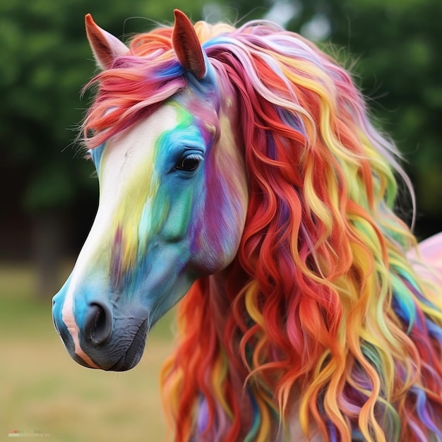 Unicornio mágico lleno de colores y tantos detalles caballo mágico de cuento de hadas