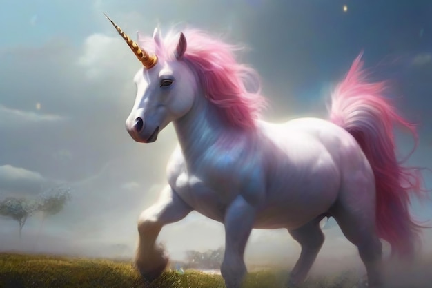unicornio en pintura al óleo digital