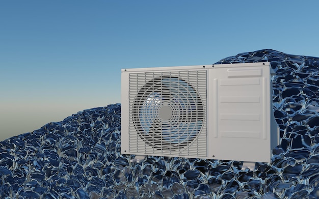 unidad de aire acondicionado exterior 3d