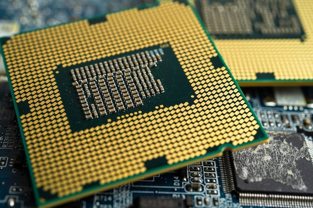 Unidad central de procesamiento CPU chip procesador de tecnología electrónica de placa base de computadora