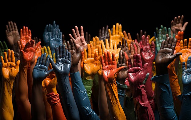 Foto unidad y fuerza ilustración de soldados nigerianos tomados de la mano