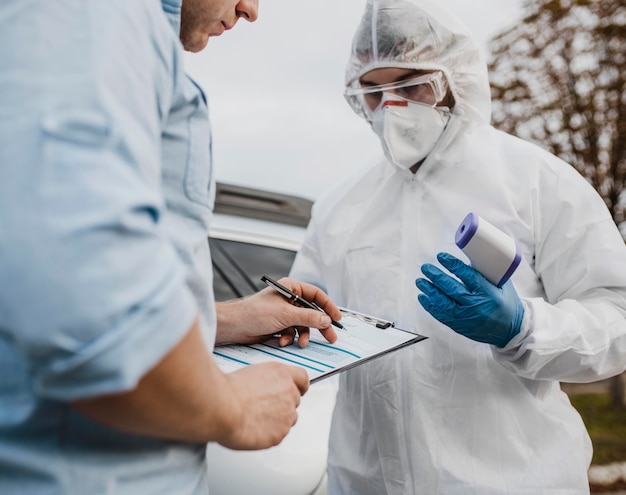 Foto unidad de primer plano en la prueba de coronavirus