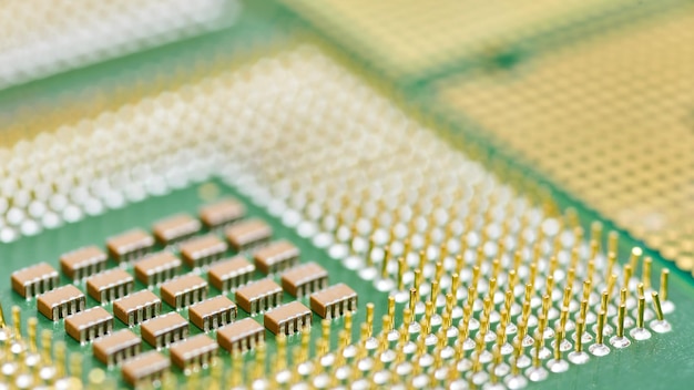 Unidad de procesador central de CPU aislada circuito electrónico principal de fondo para macros de computadora.