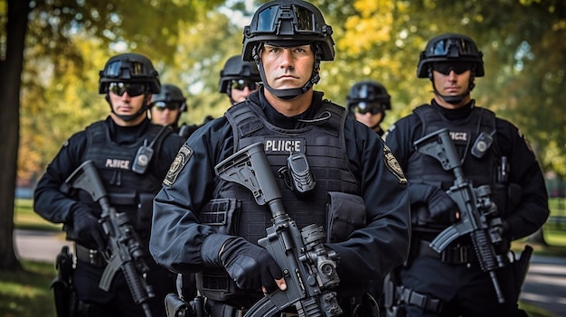 Unidad SWAT de la policía en una imagen tomada mientras estaba de servicio GENERAR IA