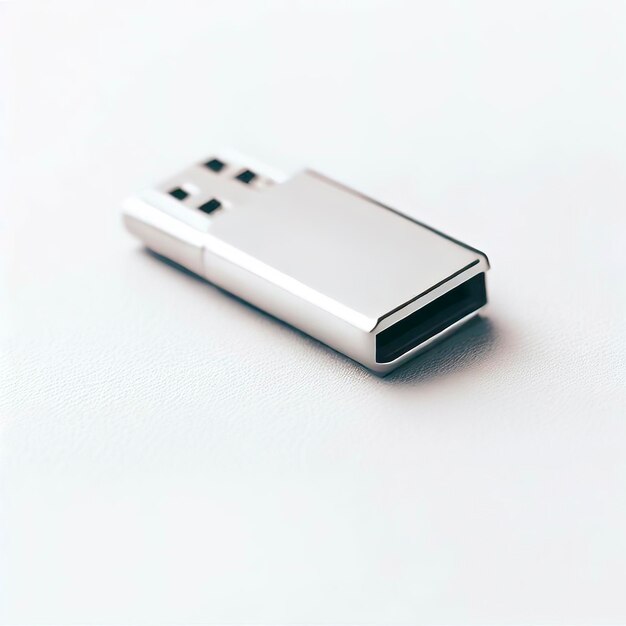 Unidad USB sobre un fondo blanco.