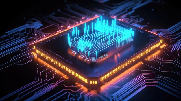 Unidade central de processamento processador gráfico tecnologia de chip inteligente material gerado por IA