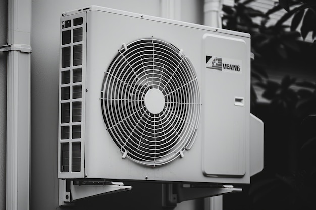 Unidade de ar condicionado branca e ventilação em harmonia com um design minimalista Ai generativo