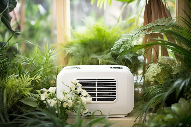 Unidade de ar condicionado em um conservatório para proteger plantas delicadas