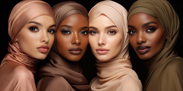 Unidade terrena das mulheres no hijab