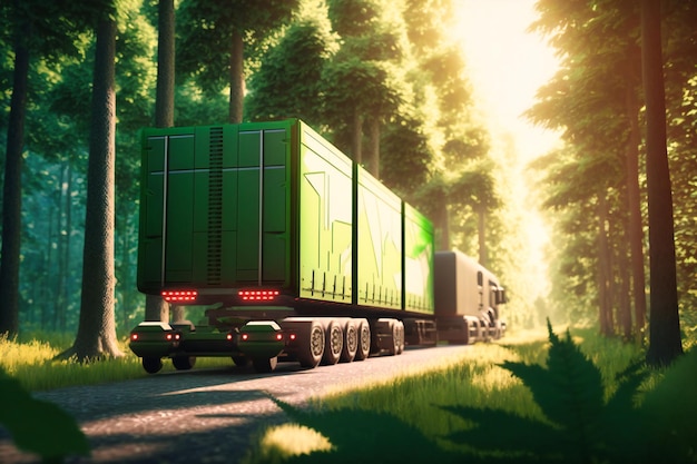 Foto uniendo el transporte de contenedores por camión y buques de carga, este sistema optimiza la logística reduciendo los tiempos de tránsito y abaratando los costos