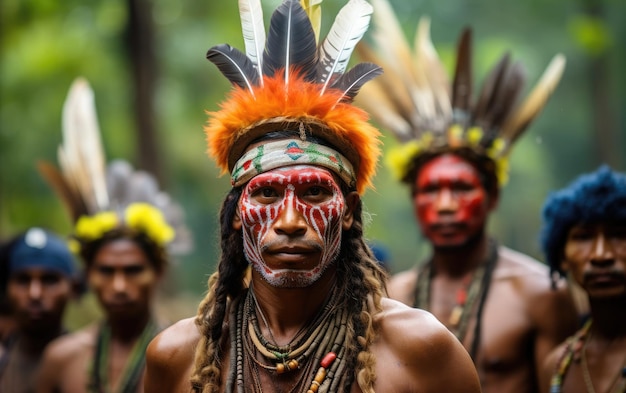 Foto uniéndose a la ia generativa de vibrantes tradiciones indígenas