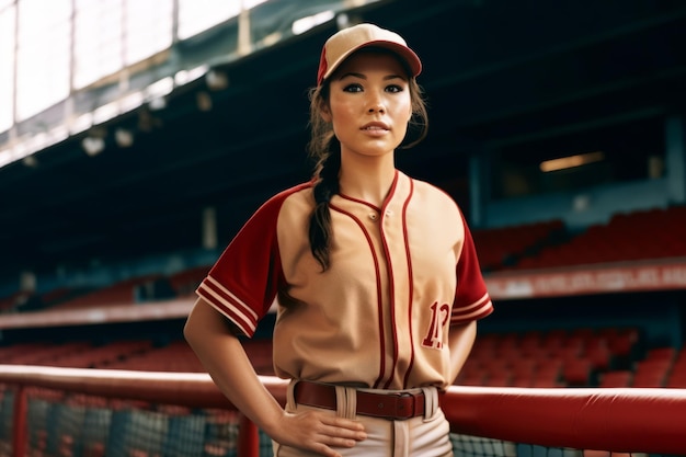 uniforme de béisbol de una jugadora de béisbol