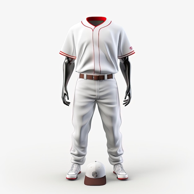 Foto uniforme de béisbol realista fondo blanco 4k