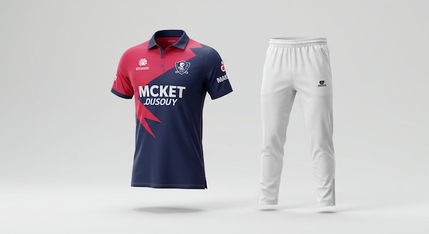 Uniforme de cricket con camiseta y pantalones