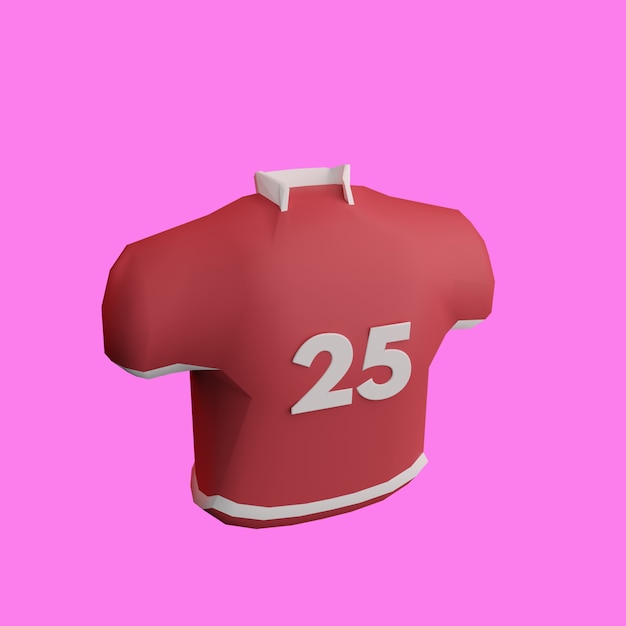 Uniforme de camisa de futebol americano 3d em fundo rosa