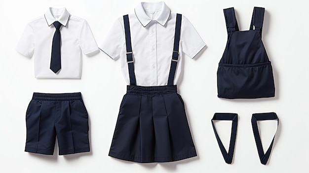 El uniforme escolar de un niño está hecho por la empresa de la empresa.