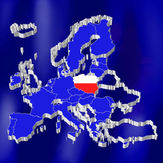 Foto unión europea mapa polonia